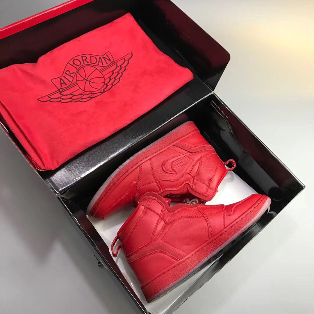 Air Jordan 1 Zip AWOK All Red Shoes - Click Image to Close
